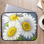 Yellow and White Daisies Signature  Laptop Sleeve<br><div class="desc">This simple laptop case will add a touch of natural beauty to your PC. Personalize it with your desired name or initials.</div>