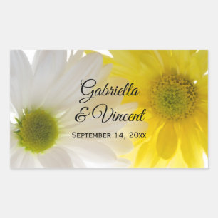 Yellow and White Daisies Wedding Envelope Seals