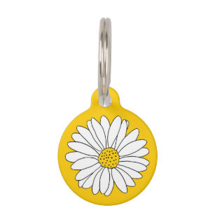 Yellow and White Daisy 2 Pet Tag