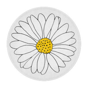 Yellow and White Daisy Cutting Board