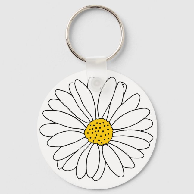 Yellow and White Daisy Keychain (Front)