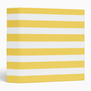 Yellow and White Deckchair Stripes Binder
