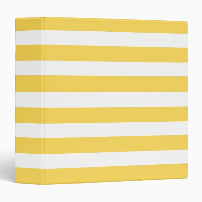 Yellow and White Deckchair Stripes Binder (Front/Spine)