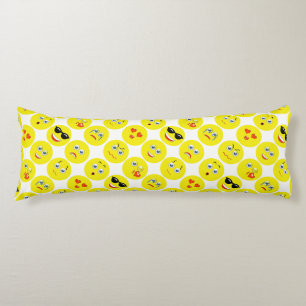 Yellow And White Emoji Pattern Body Pillow