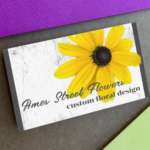 yellow and white flower for florist or other business card