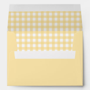 Yellow and White Gingham Custom Envelopes