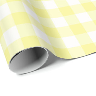 Yellow and White Gingham Wrapping Paper