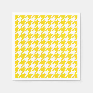 Yellow and White Houndstooth Check Napkin