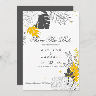 Yellow And White Leaves  Invitation