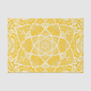 Yellow and White Mandala - Loergann in Honey Tissue Paper