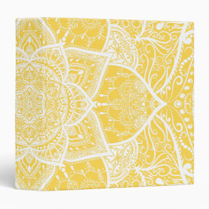 Yellow and White Mandala - Loergann in Sunflower Binder