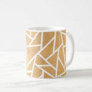 Yellow and white mosaic pattern coffee mug