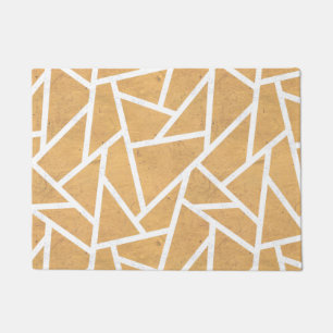Yellow and white mosaic pattern doormat