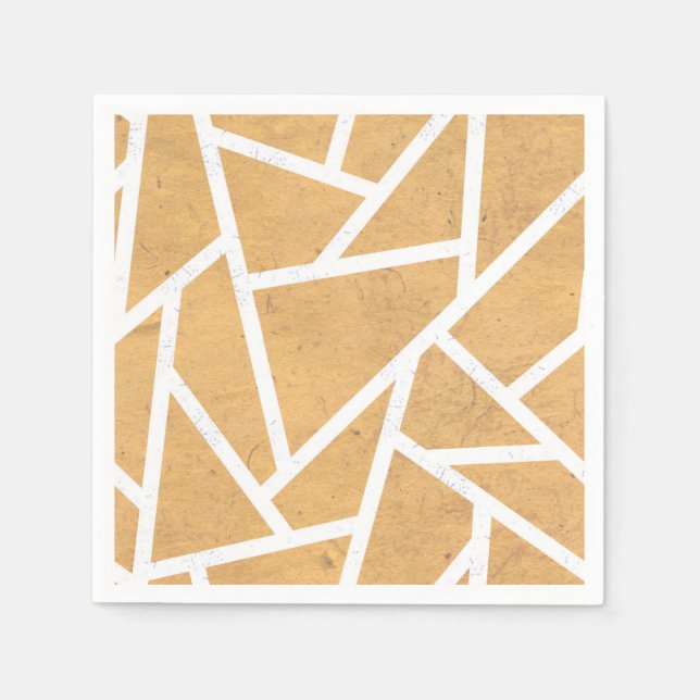 Yellow and white mosaic pattern napkin (Front)