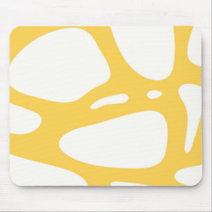 Yellow and white mouse pad