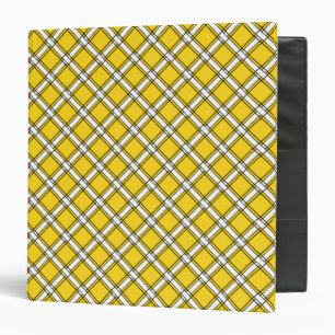 Yellow and white plaid plaid pattern   binder