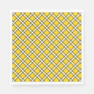 Yellow and white plaid plaid pattern   napkin