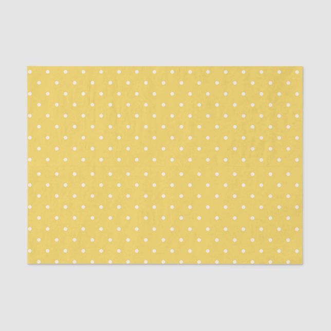 Yellow and White Polka Dot Tissue Paper (Front)
