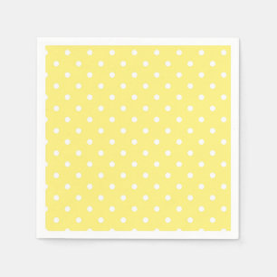 Yellow and white polka dots napkin