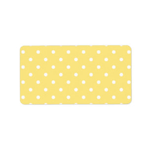 Yellow and White Polka Dots Pattern. Label