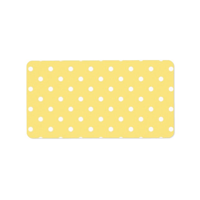 Yellow and White Polka Dots Pattern. Label (Front)