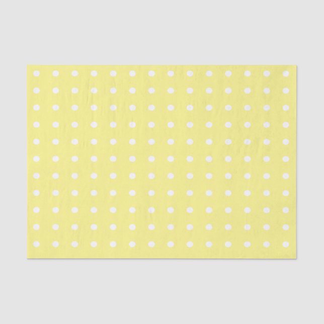 Yellow and White Polka Dots Tissue Paper (Front)