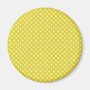 Yellow and White Polkadot Magnet