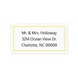 Yellow and White RSVP Address Label