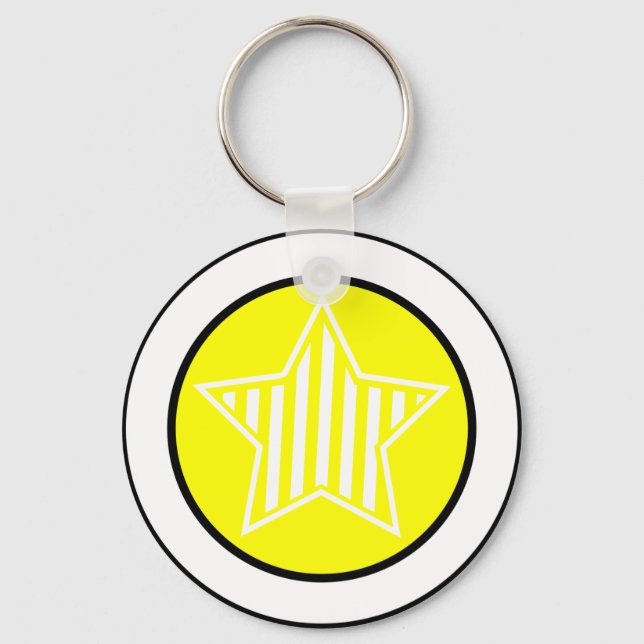 Yellow and White Star Keychain (Front)