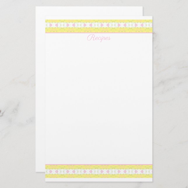 Yellow and White Stationery (Front/Back)