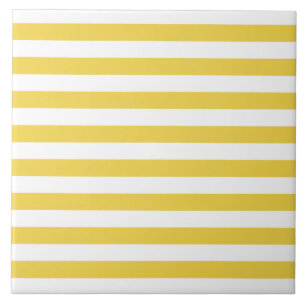 Yellow and White Stripe Pattern Tile