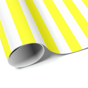 Yellow and White Stripe Wrapping Paper