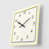 Yellow and White Striped Kitchen Clock (Angle)
