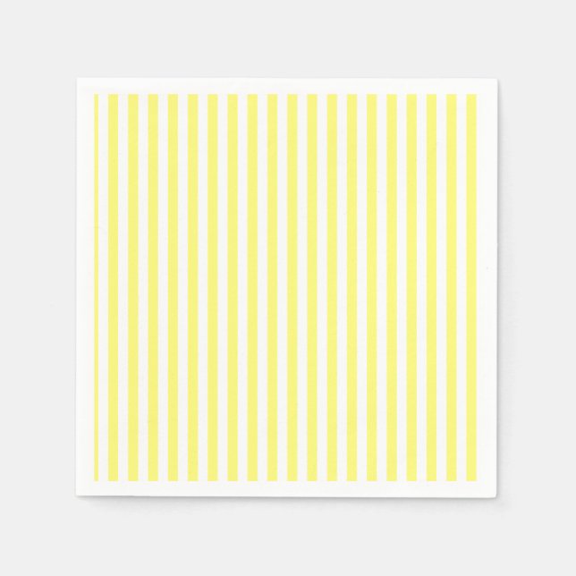 Yellow and White Striped Personalized Napkin (Front)