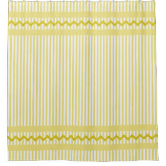 Yellow and White Striped Ticking With Ric Rac Trim