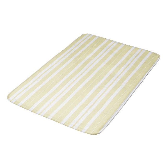 yellow and white stripes bath mat (Angled)