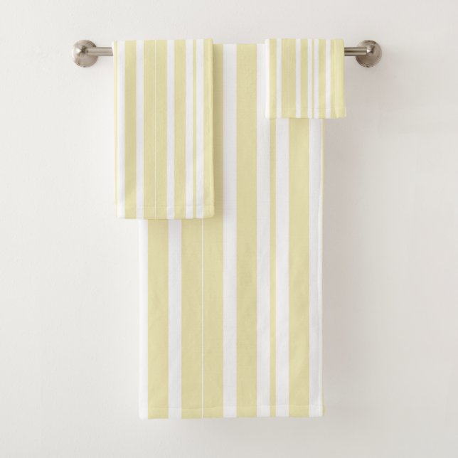 yellow and white stripes bath towel set (Insitu)