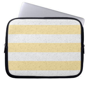 Yellow and White Stripes Laptop Sleeve
