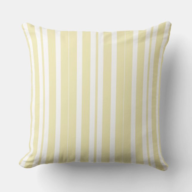 yellow and white stripes throw pillow (Front)