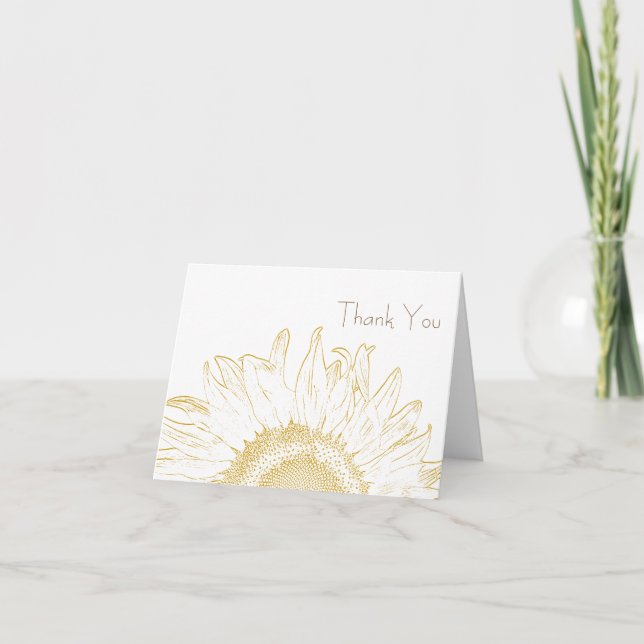 Yellow and White Sunflower Graphic Thank You (Front)