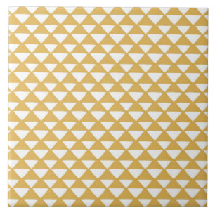 Yellow and White Triangles Tile