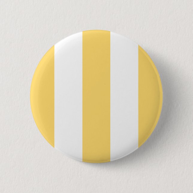 Yellow And White Vertikal Stripes  2 Inch Round Button (Front)