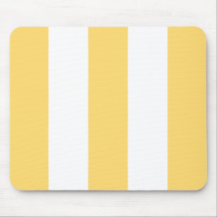 Yellow And White Vertikal Stripes  Mouse Pad