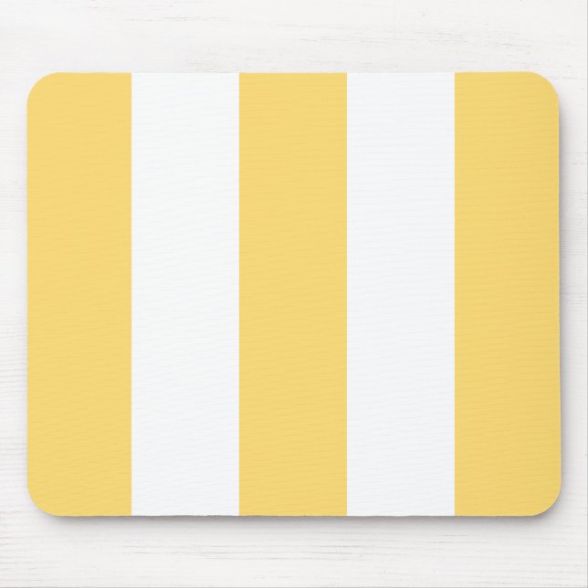 Yellow And White Vertikal Stripes  Mouse Pad (Front)