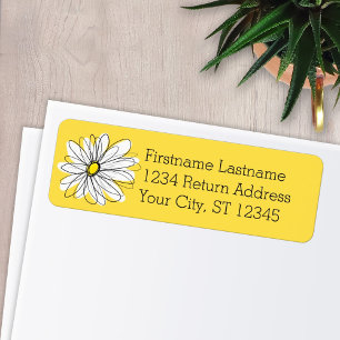 Yellow and White Whimsical Daisy with Custom Text