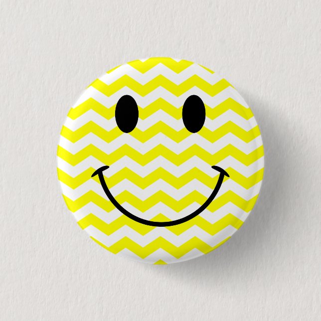 Yellow and White Zigzag Face Button (Front)