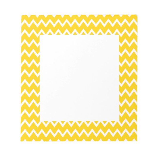 Yellow and White Zigzag Pattern Notepad (Front)