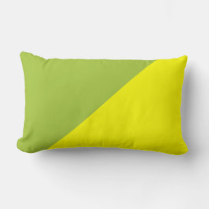 Yellow & Android green Solid Colour Background Lumbar Pillow