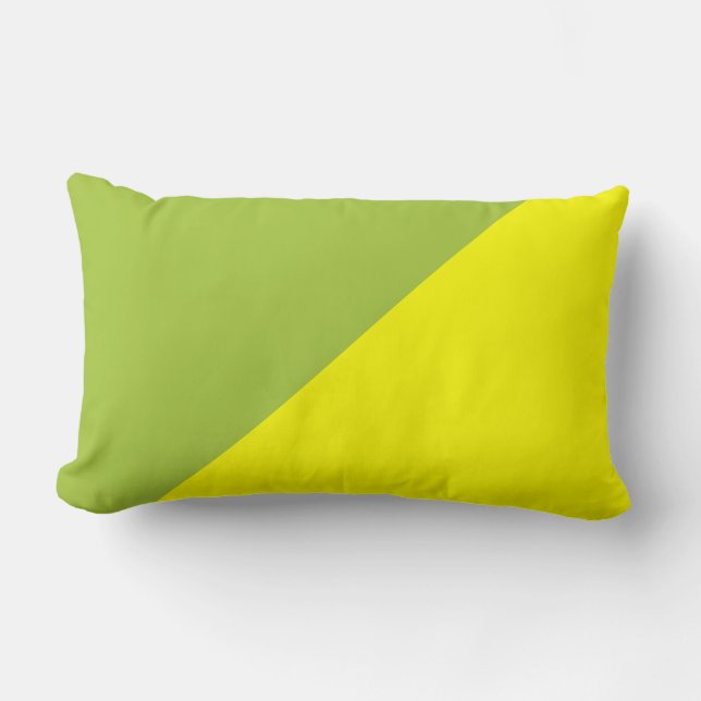 Yellow & Android green Solid Colour Background Lumbar Pillow (Front)