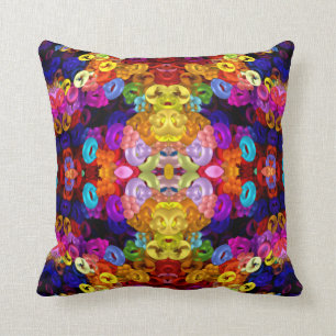 Yellow-Angel-Bug Mandala Throw Pillow